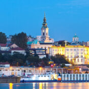 View over Belgrade at dusk