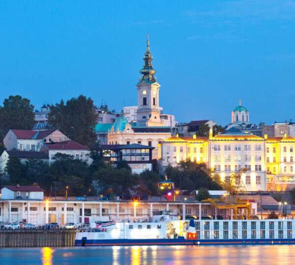 View over Belgrade at dusk
