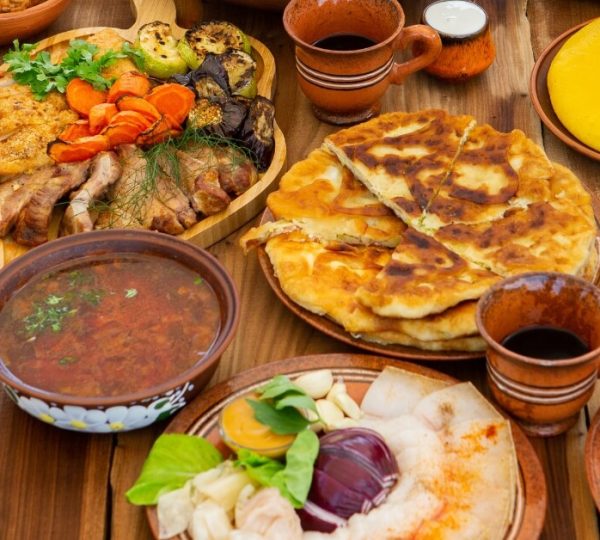 Easter Balkan food on a table