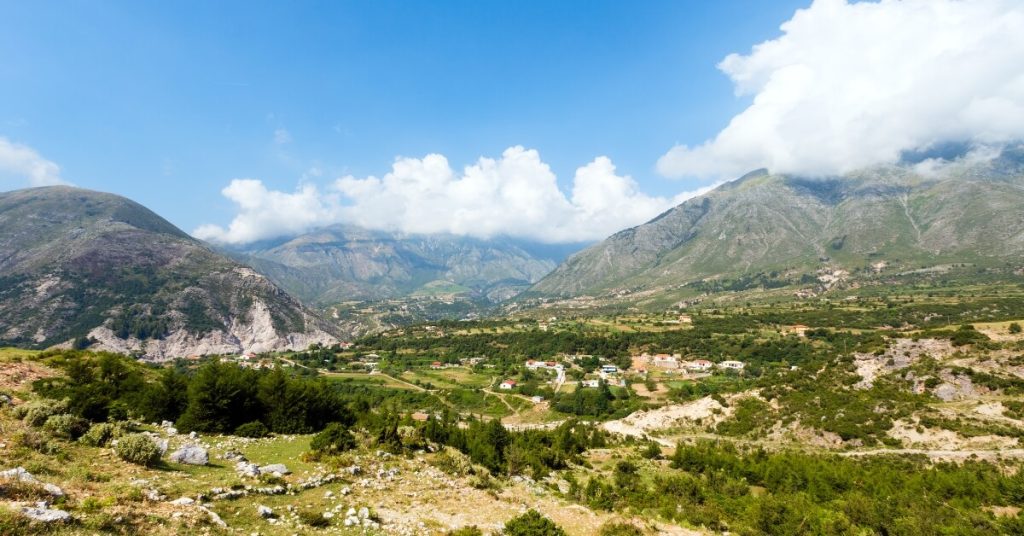 Mountains in Llogara National Park in Albania