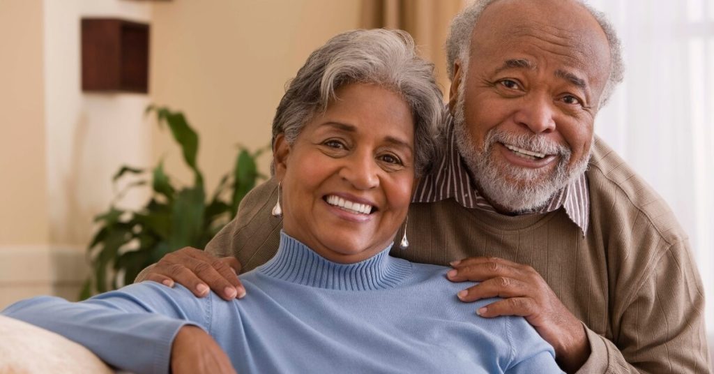 Middle-aged couple smiling