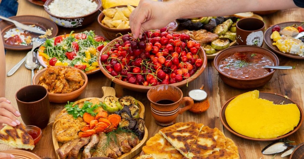 Romanian food on a table